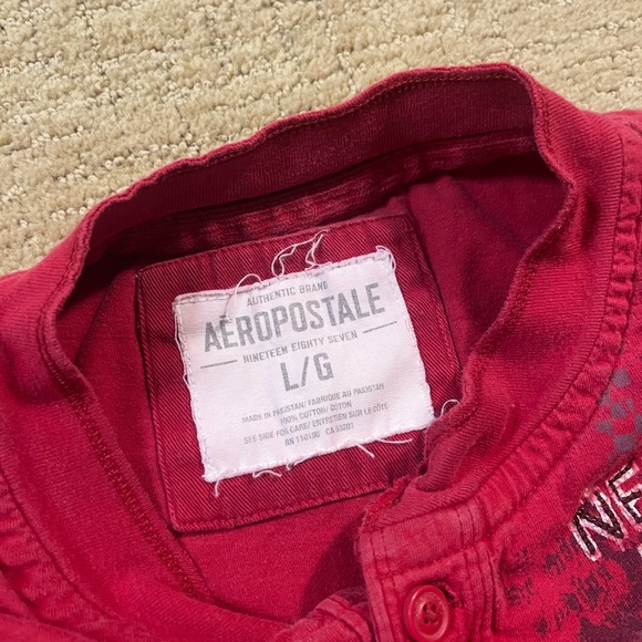 Y2K Aeropostale Original New York and California Graphic Print Half Button Shirt - Picture 4 of 5